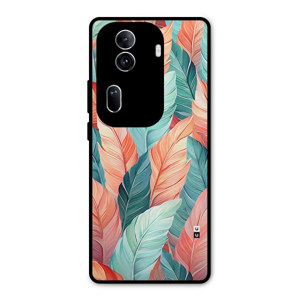 Amazing Colorful Leaves Metal Back Case for Oppo Reno11 Pro 5G
