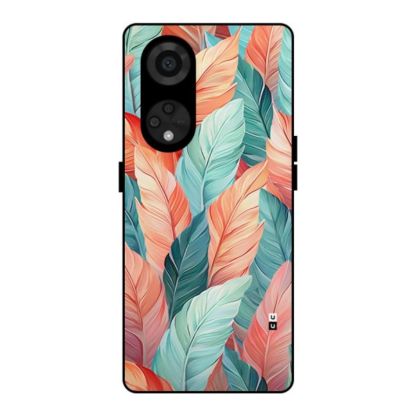 Amazing Colorful Leaves Metal Back Case for Reno8 T 5G