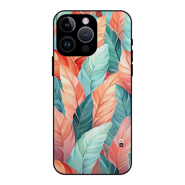 Amazing Colorful Leaves Metal Back Case for iPhone 14 Pro Max