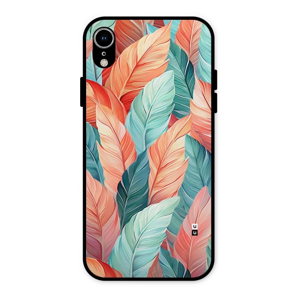 Amazing Colorful Leaves Metal Back Case for iPhone XR