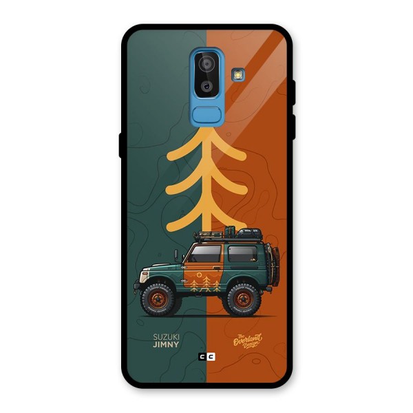 Amazing Defence Car Glass Back Case for Galaxy J8