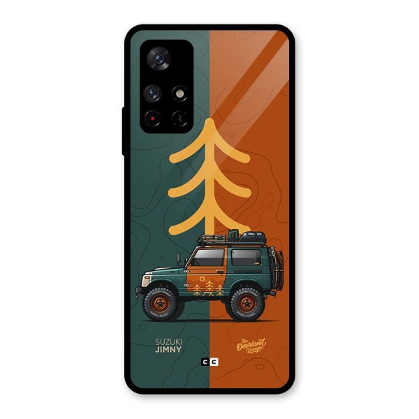 Amazing Defence Car Glass Back Case for Redmi Note 11T 5G