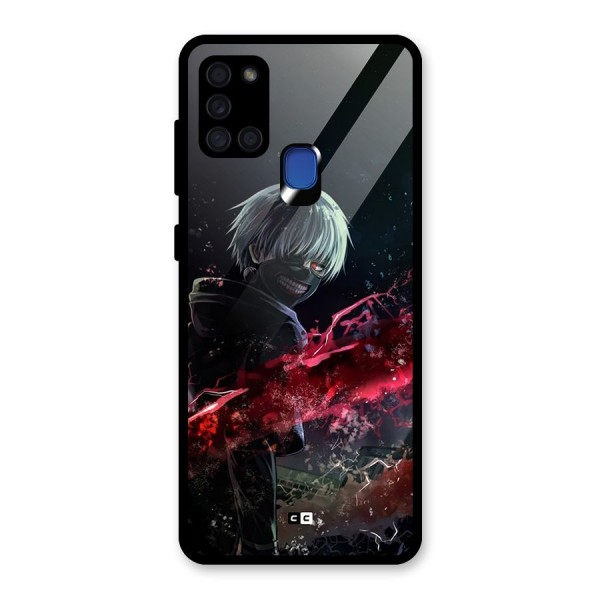 Amazing Ken Kaneki Glass Back Case for Galaxy A21s