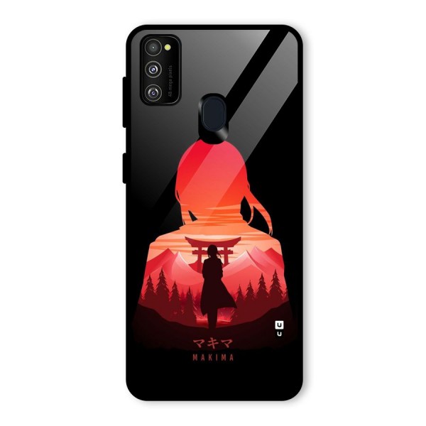 Amazing Makima Glass Back Case for Galaxy M30s