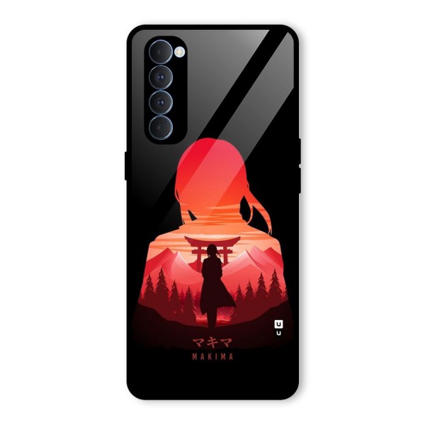 Amazing Makima Glass Back Case for Oppo Reno4 Pro