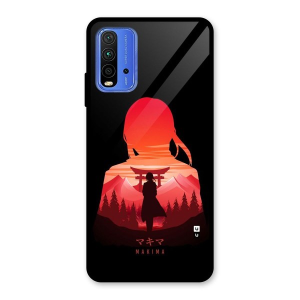 Amazing Makima Glass Back Case for Redmi 9 Power