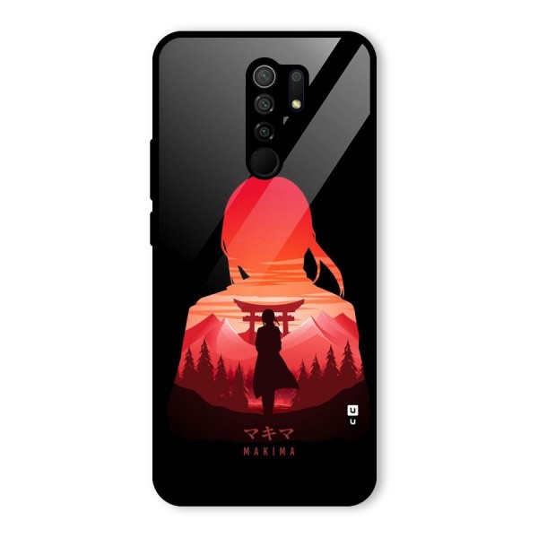 Amazing Makima Glass Back Case for Redmi 9 Prime