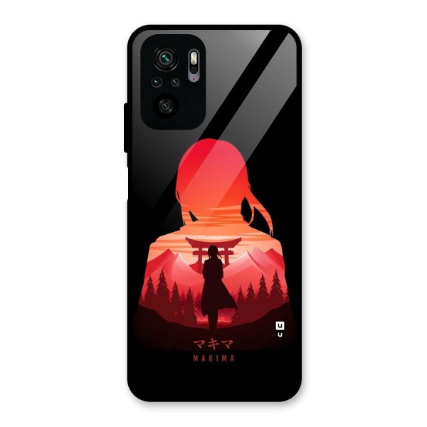 Amazing Makima Glass Back Case for Redmi Note 10