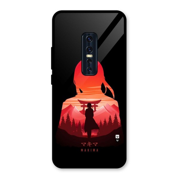 Amazing Makima Glass Back Case for Vivo V17 Pro