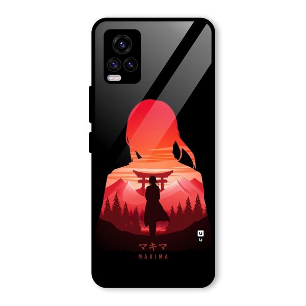 Amazing Makima Glass Back Case for Vivo V20 2021