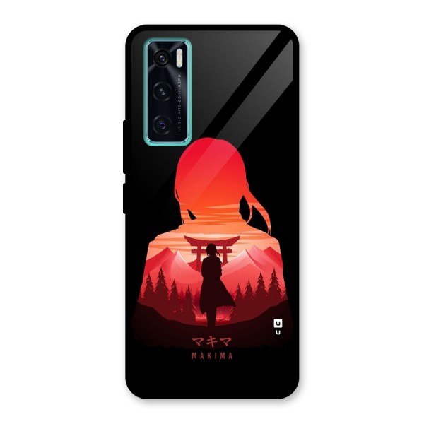 Amazing Makima Glass Back Case for Vivo V20 SE