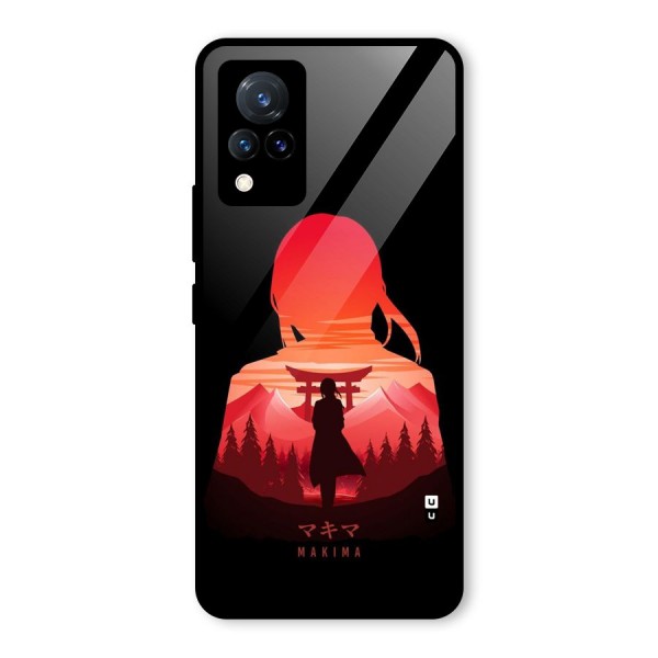 Amazing Makima Glass Back Case for Vivo V21 5G