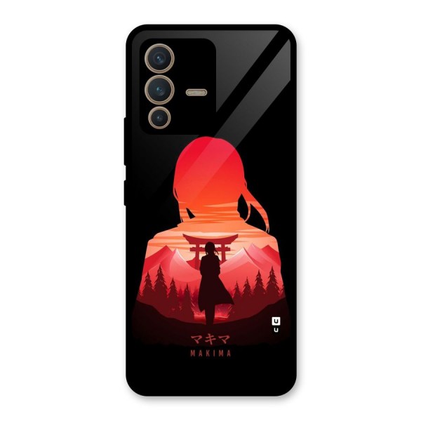 Amazing Makima Glass Back Case for Vivo V23 5G