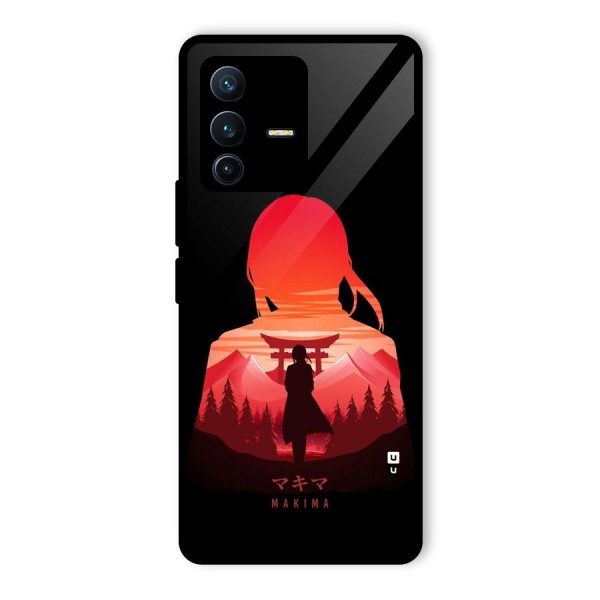 Amazing Makima Glass Back Case for Vivo V23 Pro