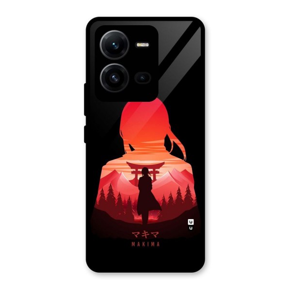 Amazing Makima Glass Back Case for Vivo V25