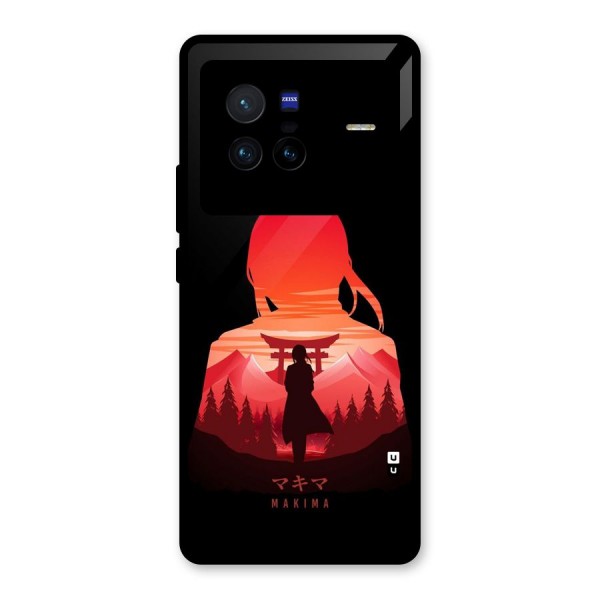 Amazing Makima Glass Back Case for Vivo X80