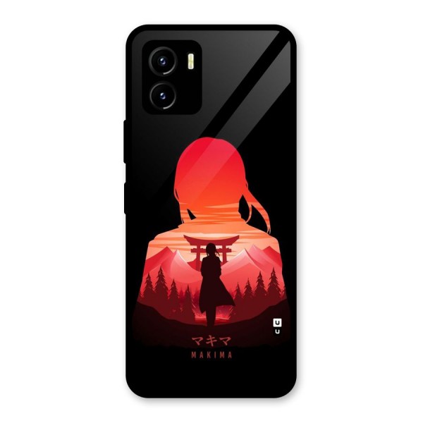 Amazing Makima Glass Back Case for Vivo Y15s