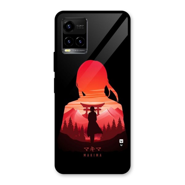 Amazing Makima Glass Back Case for Vivo Y21G