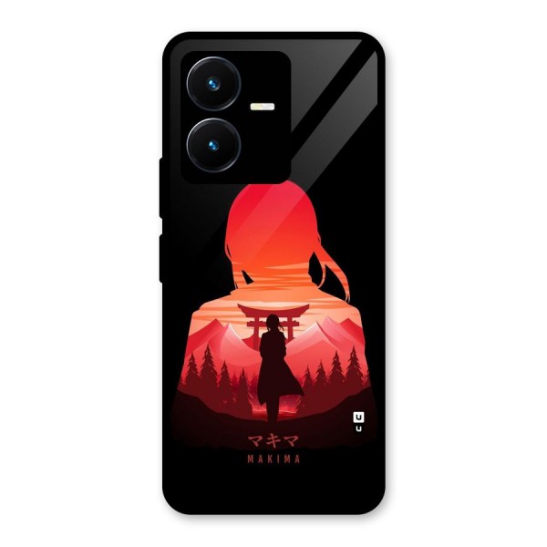 Amazing Makima Glass Back Case for Vivo Y22