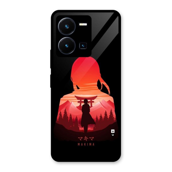 Amazing Makima Glass Back Case for Vivo Y35