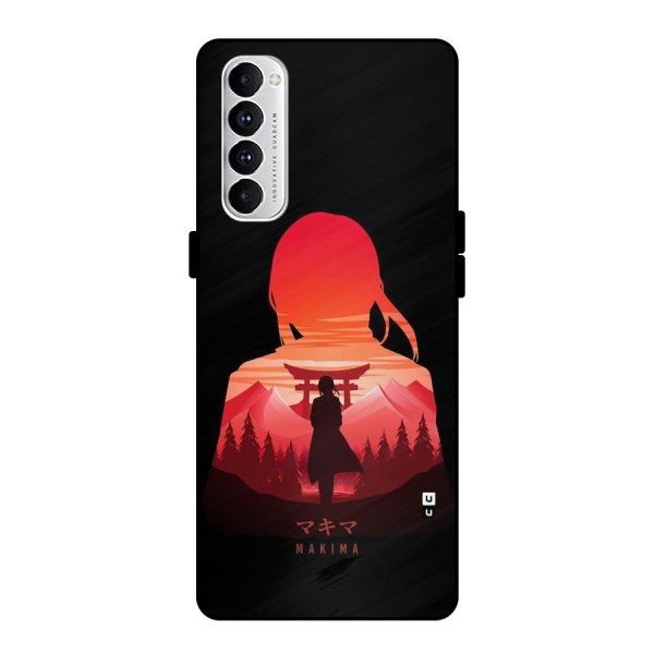 Amazing Makima Metal Back Case for Oppo Reno4 Pro