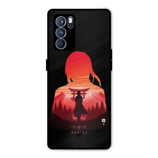 Amazing Makima Metal Back Case for Oppo Reno6 Pro 5G