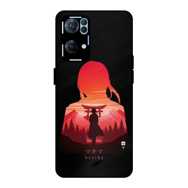 Amazing Makima Metal Back Case for Oppo Reno7 Pro 5G