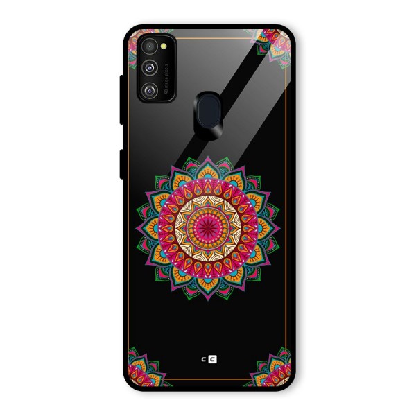 Amazing Mandala Art Glass Back Case for Galaxy M21