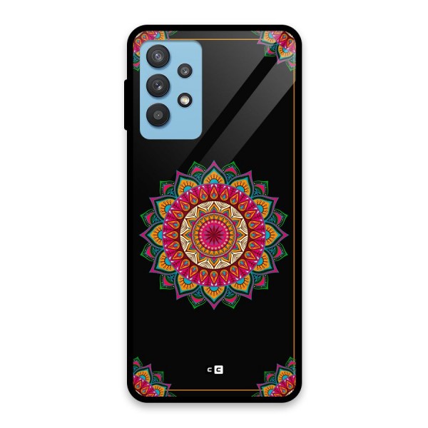 Amazing Mandala Art Glass Back Case for Galaxy M32 5G