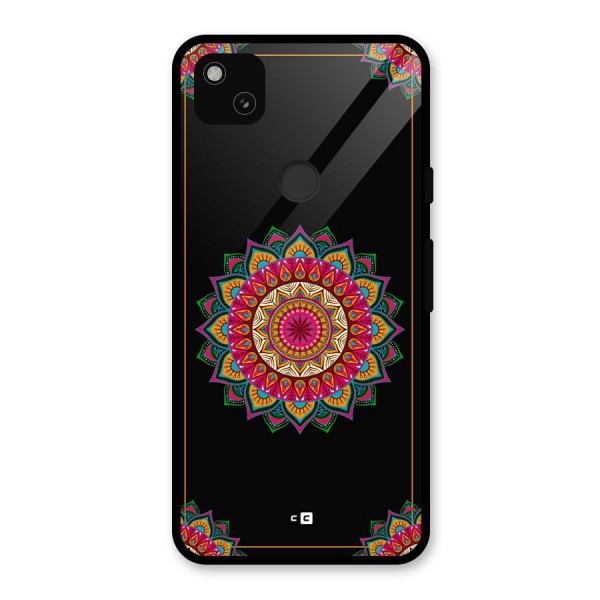 Amazing Mandala Art Glass Back Case for Google Pixel 4a