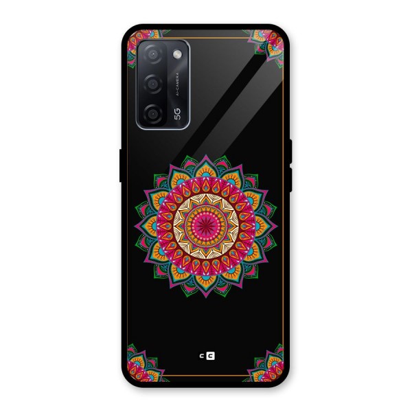 Amazing Mandala Art Glass Back Case for Oppo A53s 5G