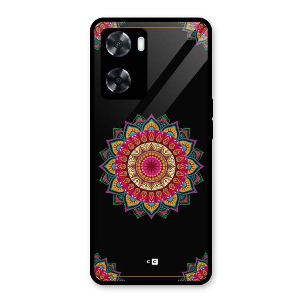 Amazing Mandala Art Glass Back Case for Oppo A77s