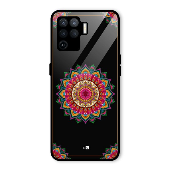 Amazing Mandala Art Glass Back Case for Oppo F19 Pro