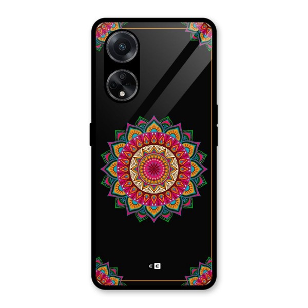 Amazing Mandala Art Glass Back Case for Oppo F23