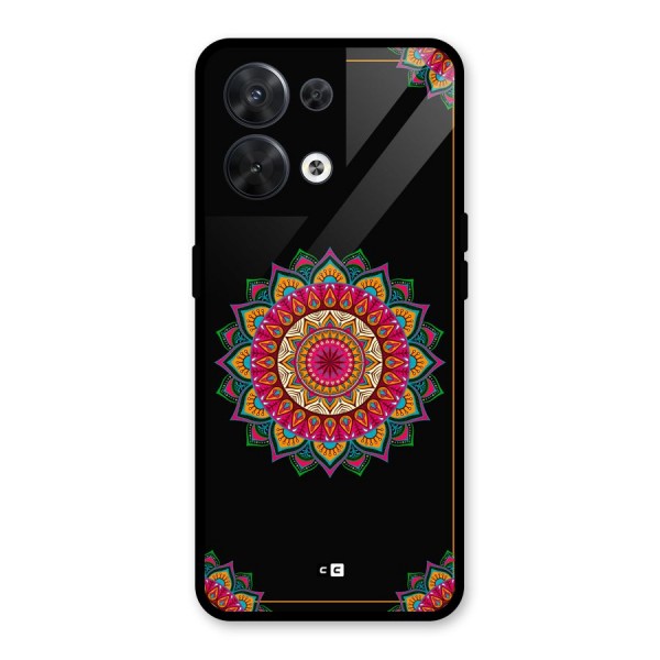 Amazing Mandala Art Glass Back Case for Oppo Reno8 5G