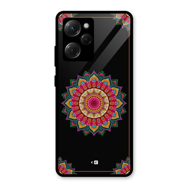 Amazing Mandala Art Glass Back Case for Poco X5 Pro