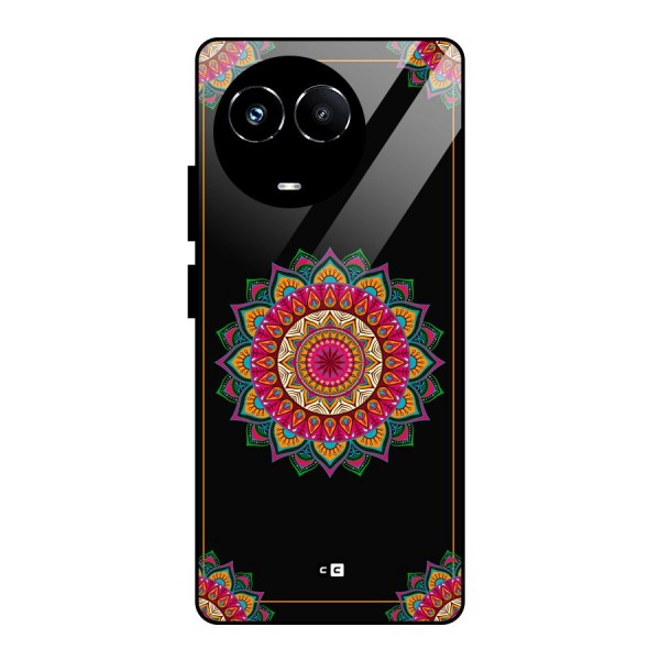 Amazing Mandala Art Glass Back Case for Realme 11X