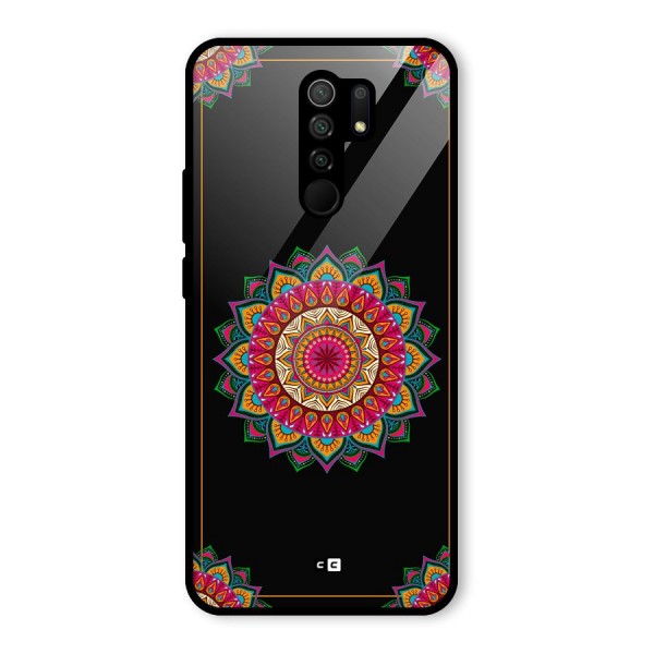 Amazing Mandala Art Glass Back Case for Redmi 9 Prime