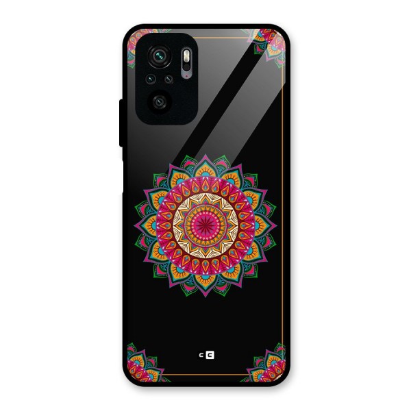 Amazing Mandala Art Glass Back Case for Redmi Note 10