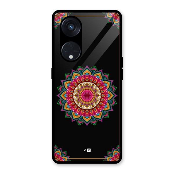 Amazing Mandala Art Glass Back Case for Reno8 T 5G