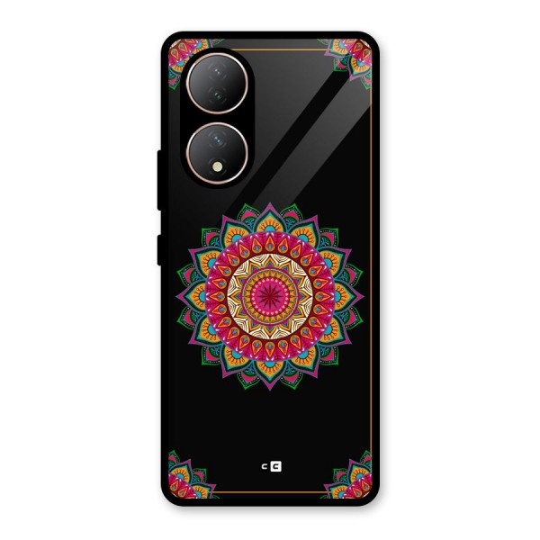 Amazing Mandala Art Glass Back Case for Vivo T2