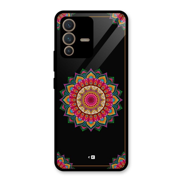 Amazing Mandala Art Glass Back Case for Vivo V23 5G