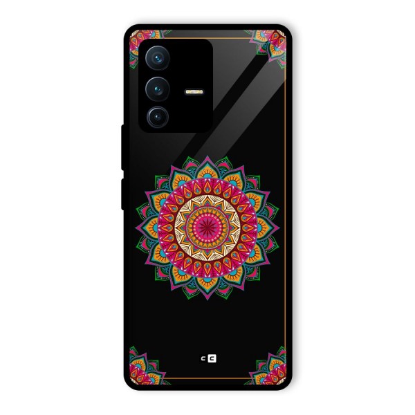 Amazing Mandala Art Glass Back Case for Vivo V23 Pro