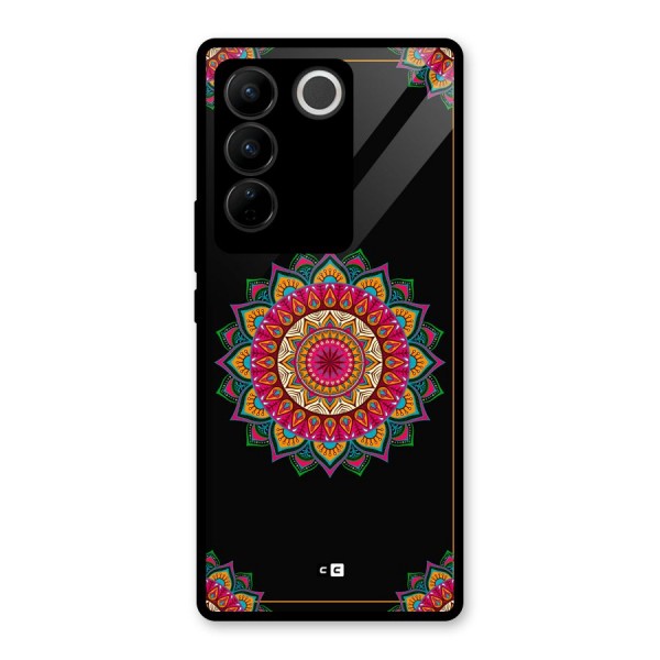 Amazing Mandala Art Glass Back Case for Vivo V27