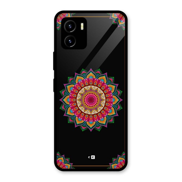 Amazing Mandala Art Glass Back Case for Vivo Y15s