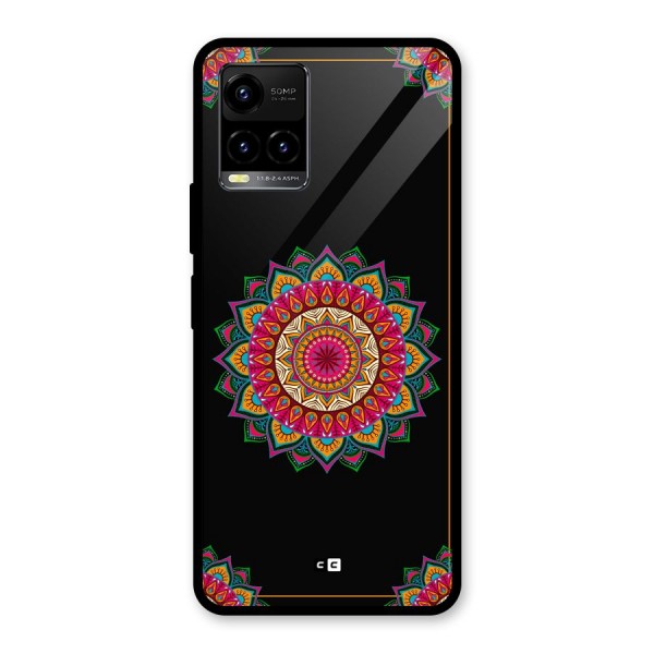 Amazing Mandala Art Glass Back Case for Vivo Y21A