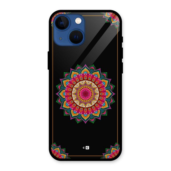 Amazing Mandala Art Glass Back Case for iPhone 13 Mini