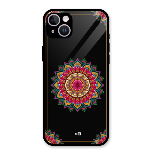 Amazing Mandala Art Glass Back Case for iPhone 14 Plus