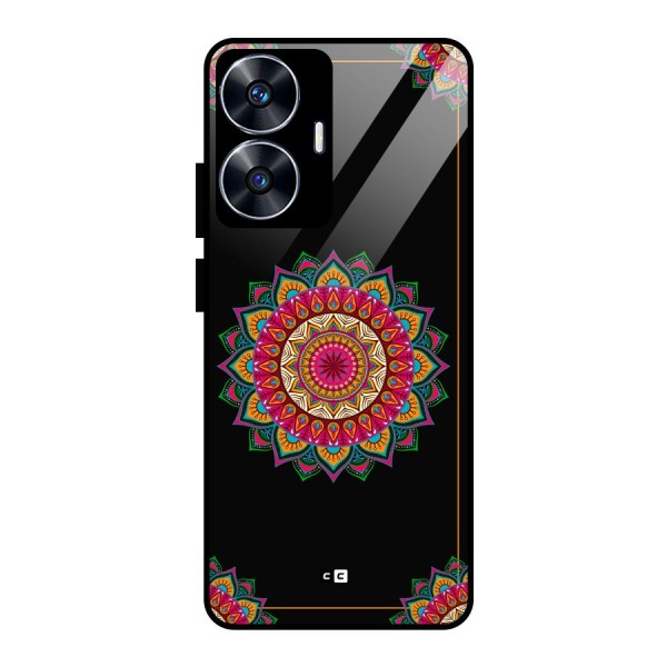 Amazing Mandala Art Glass Back Case for realme C55