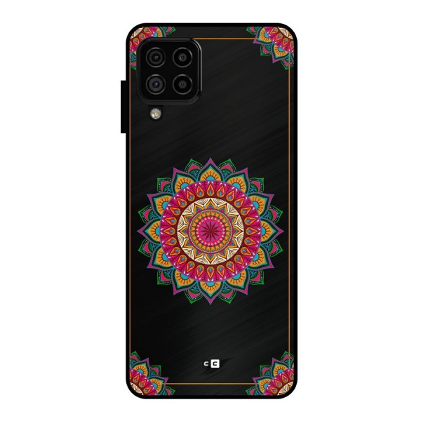 Amazing Mandala Art Metal Back Case for Galaxy A22 4G